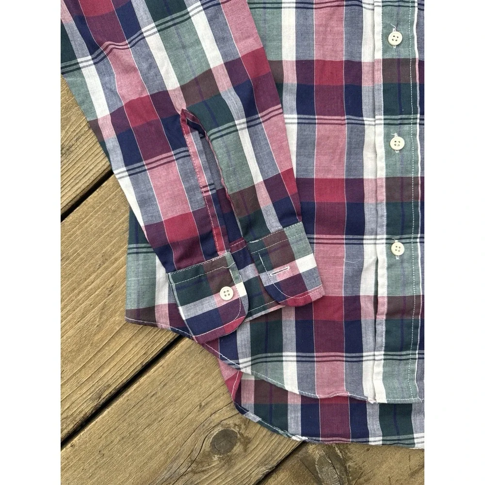 Vintage Levis Plaid Button Down Shirt Mens M Long Sleeve Cotton